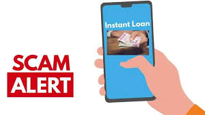  A person blocking a scam loan call on phone with warning signs – Vizzve Finance India